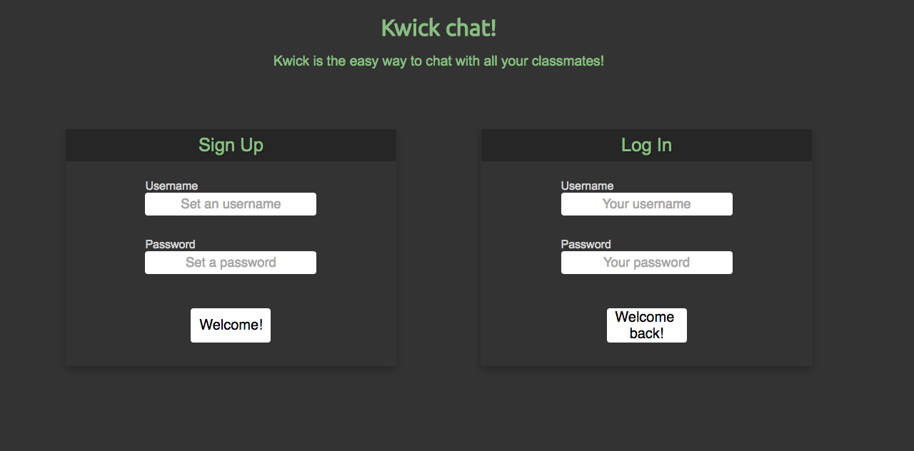 kwick chat web app